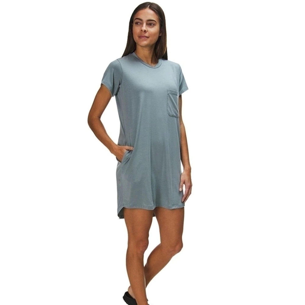 Backcountry Sky Blue Jersey Knit T-shirt Dress with Pockets Medium